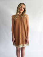 Maeve Rust Geometric Fringe Tank Mini Dress