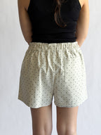 Things Between Noah Cream and Black Polka Dot Cotton Shorts
