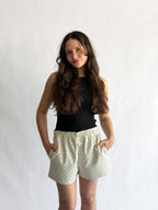 Things Between Noah Cream and Black Polka Dot Cotton Shorts