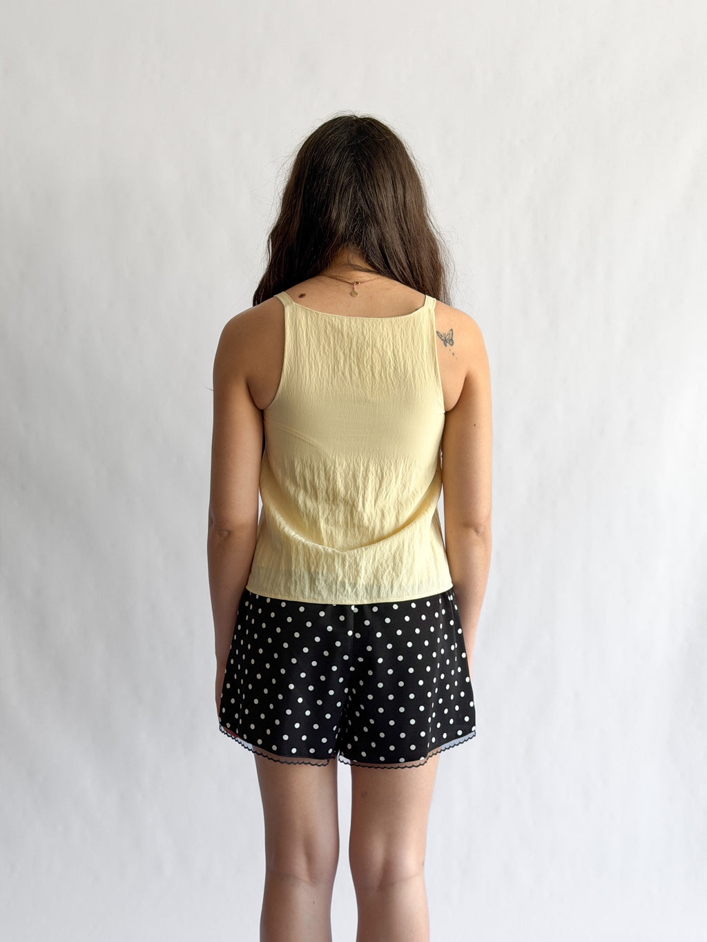 Things Between Jayce Black Polka Dot Lace Trim Satin Shorts
