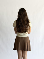 Things Between Nolan Stretch Mini Skirt (Brown)
