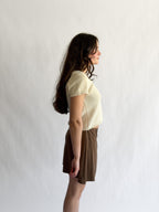Things Between Nolan Stretch Mini Skirt (Brown)