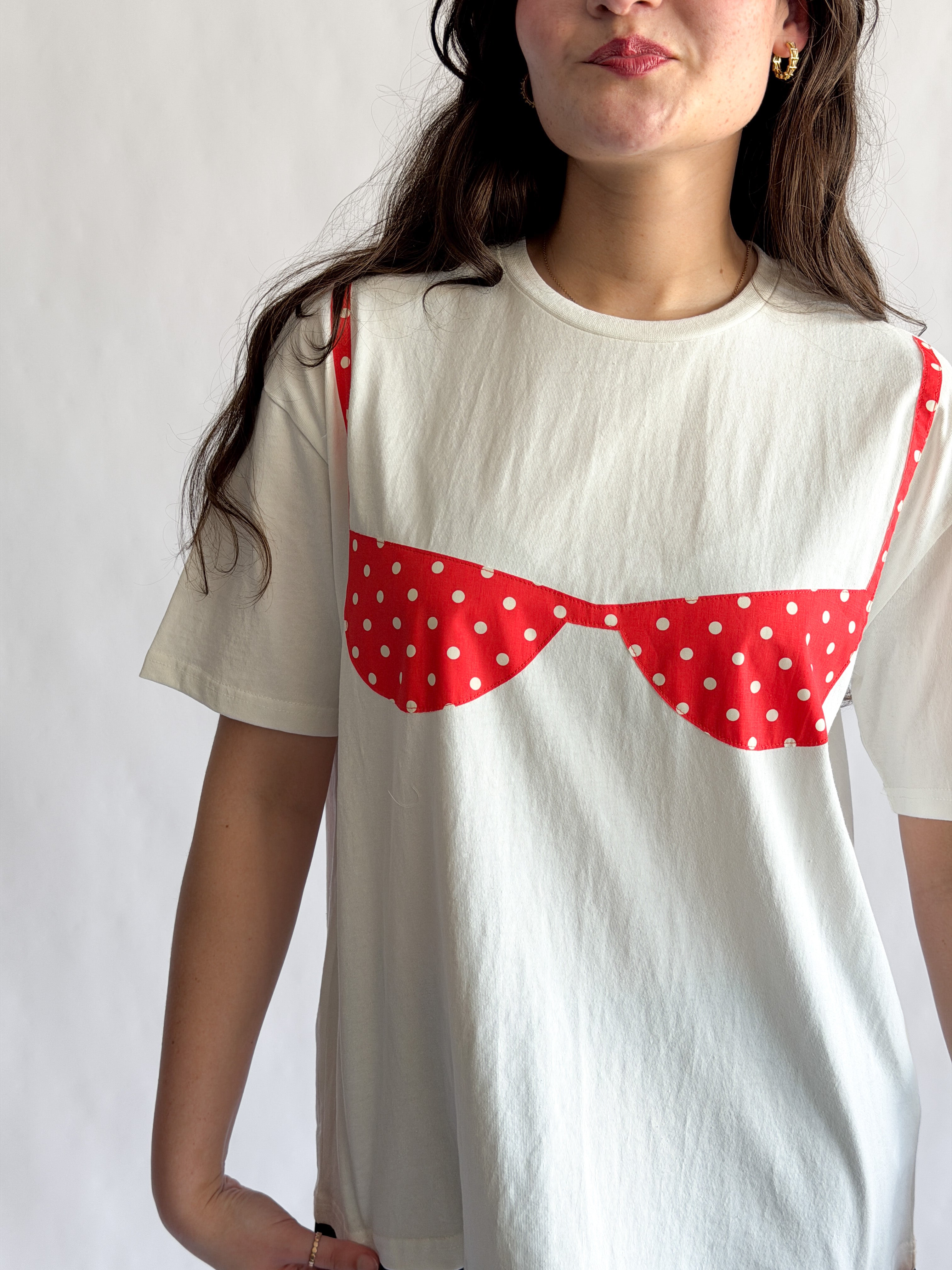 Things Between Blair Bikini Cotton T-Shirt (Red Polka Dot)