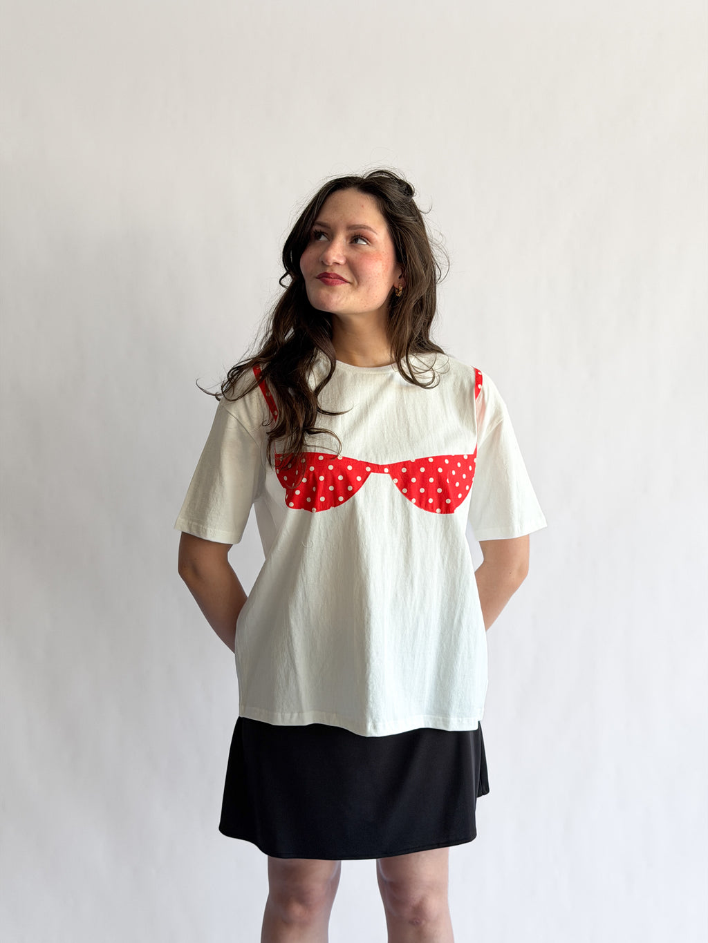 Things Between Blair Bikini Cotton T-Shirt (Red Polka Dot)