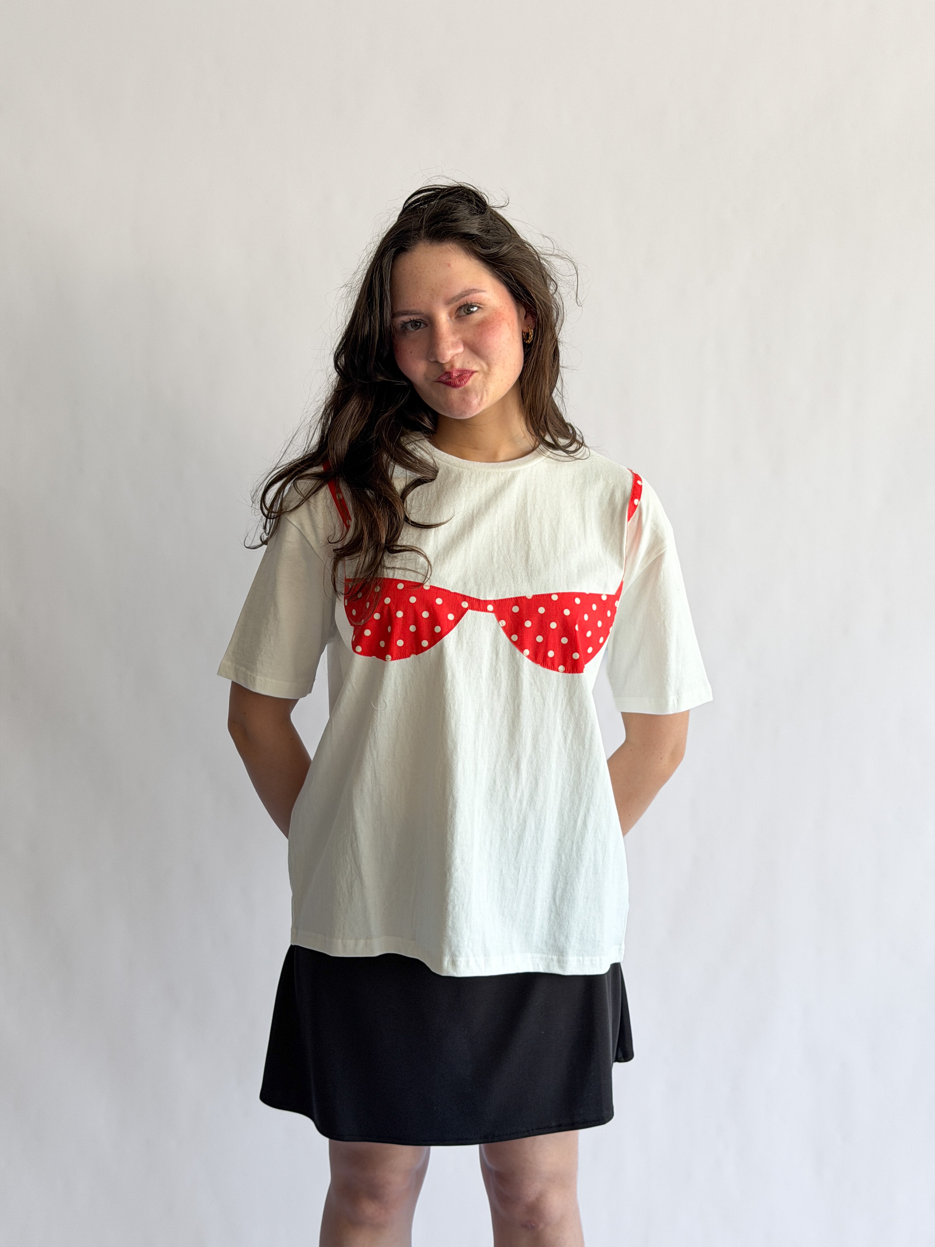 Things Between Blair Bikini Cotton T-Shirt (Red Polka Dot)