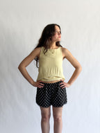 Things Between Jayce Black Polka Dot Lace Trim Satin Shorts