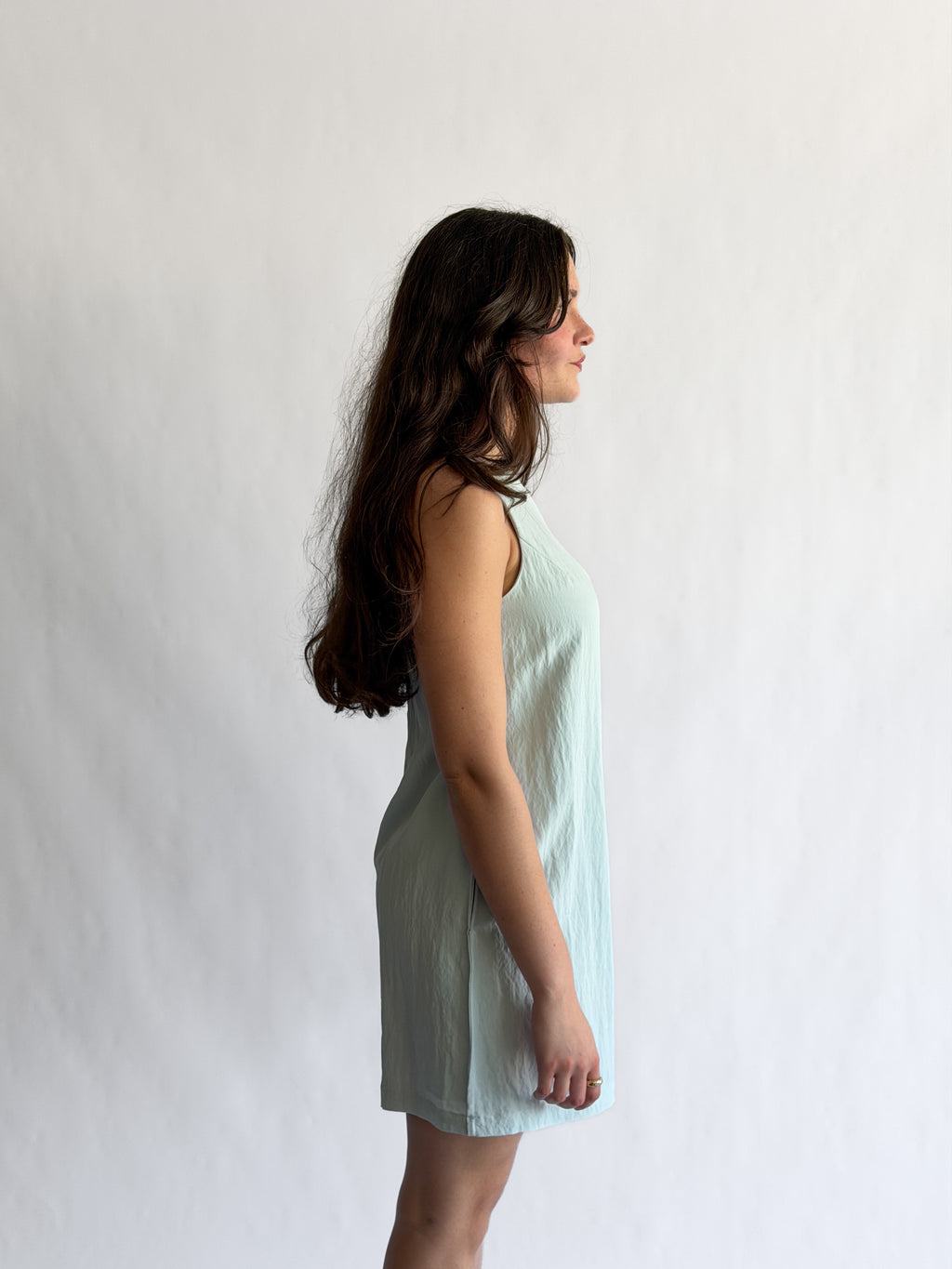 Natalie Baby Blue Soft Tank Mini Dress