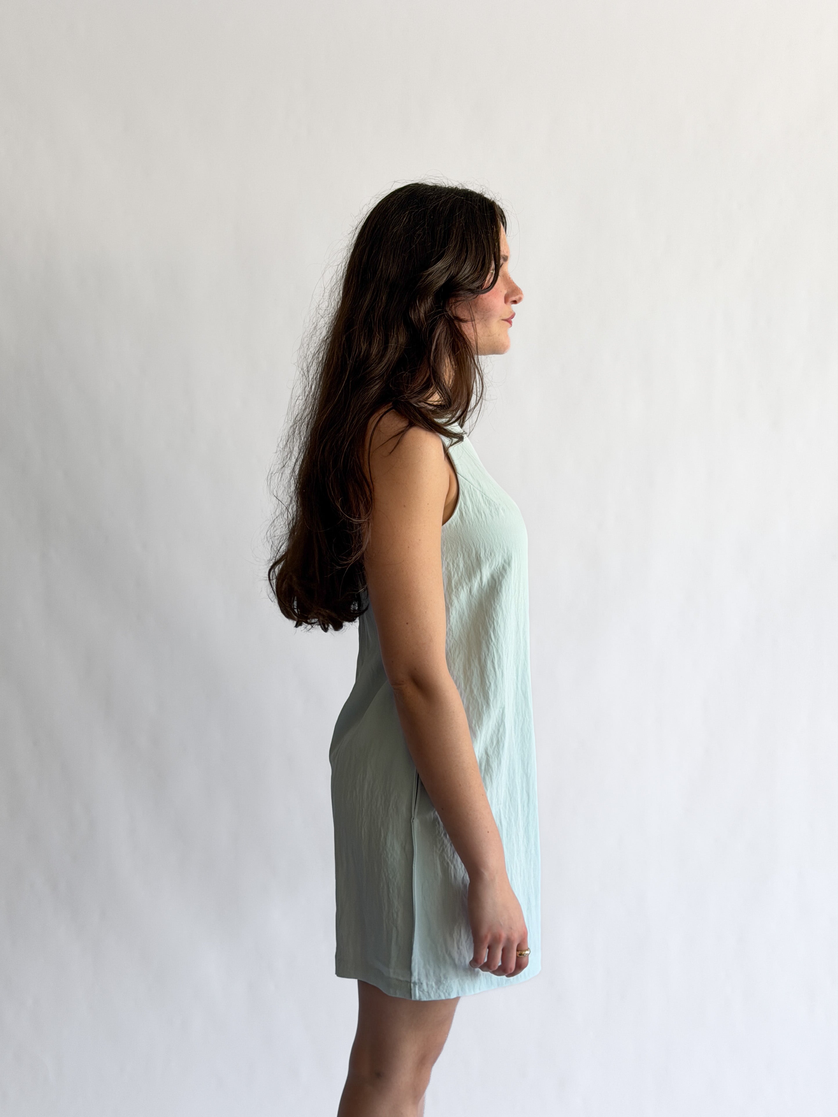 Natalie Baby Blue Soft Tank Mini Dress