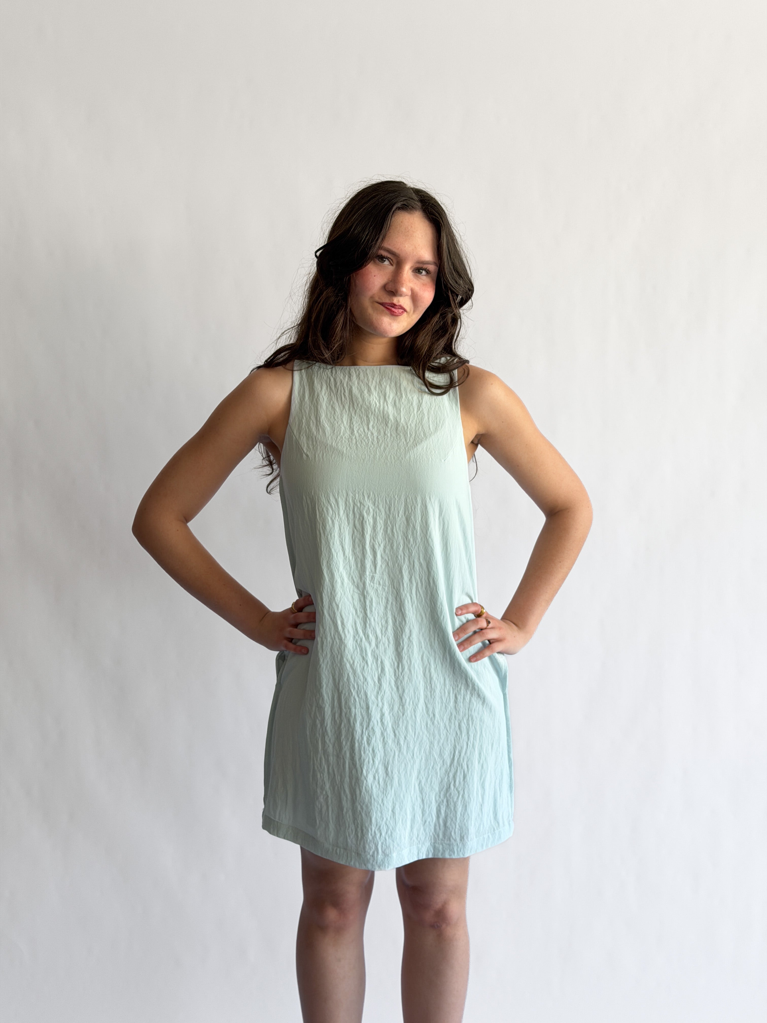 Natalie Baby Blue Soft Tank Mini Dress