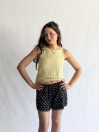 Things Between Jayce Black Polka Dot Lace Trim Satin Shorts