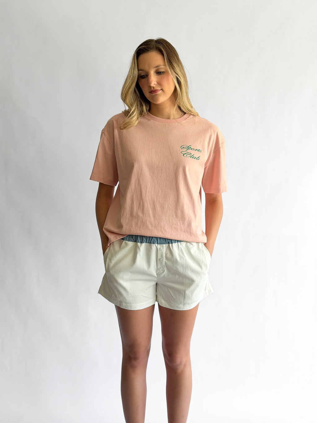 Bailey Rose Maria White and Denim Boxer Shorts