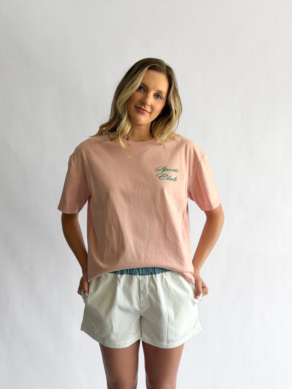 Bailey Rose Maria White and Denim Boxer Shorts
