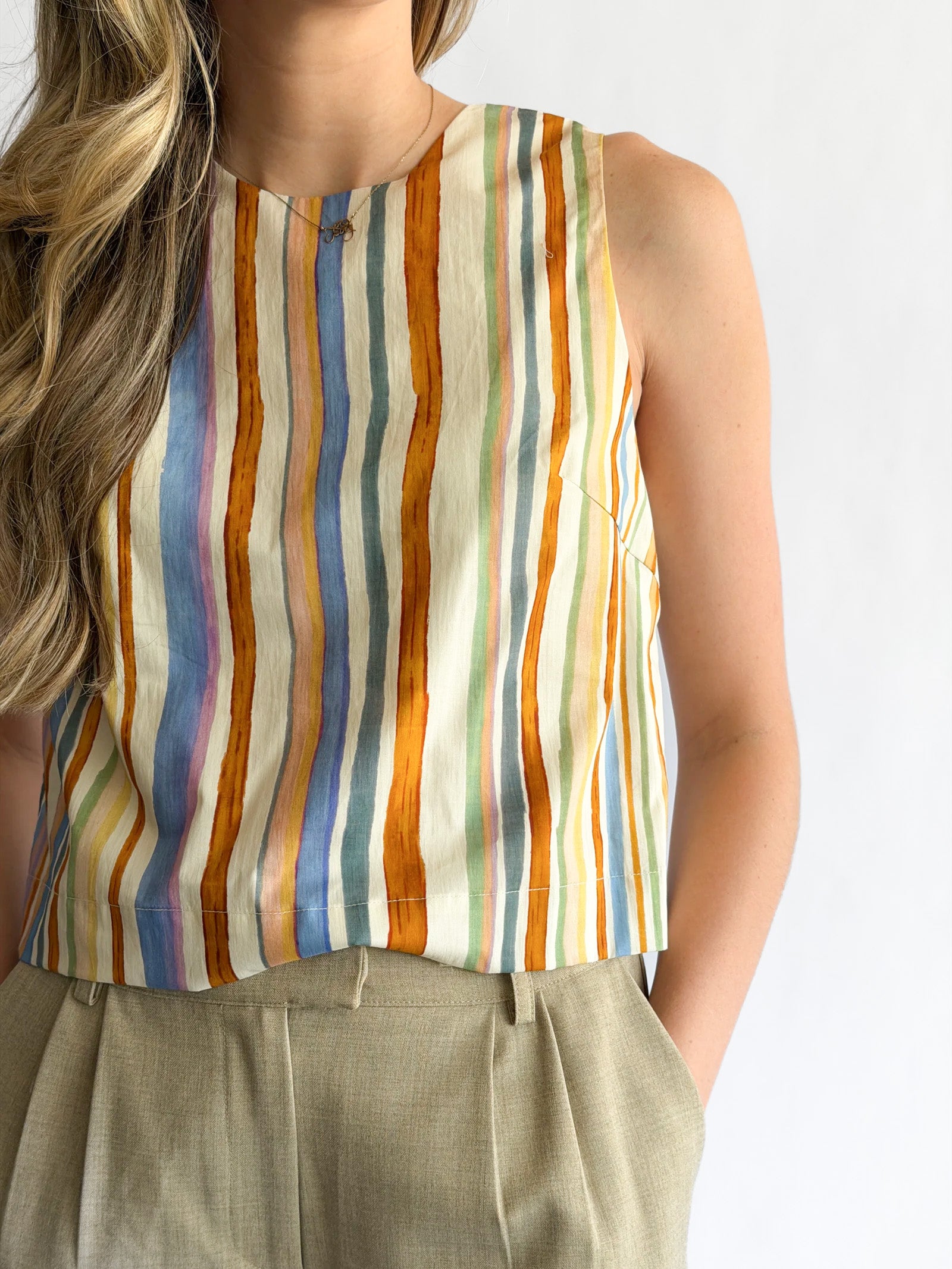 PINCH Kali Multi-Stripe Relaxed Tank Top
