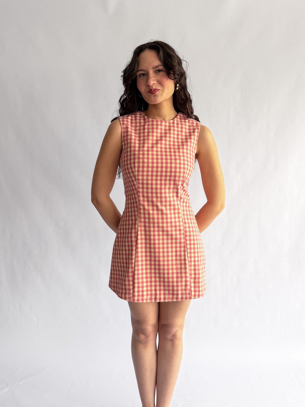 Sofie the Label Lilah Pink Gingham Tank Mini Dress