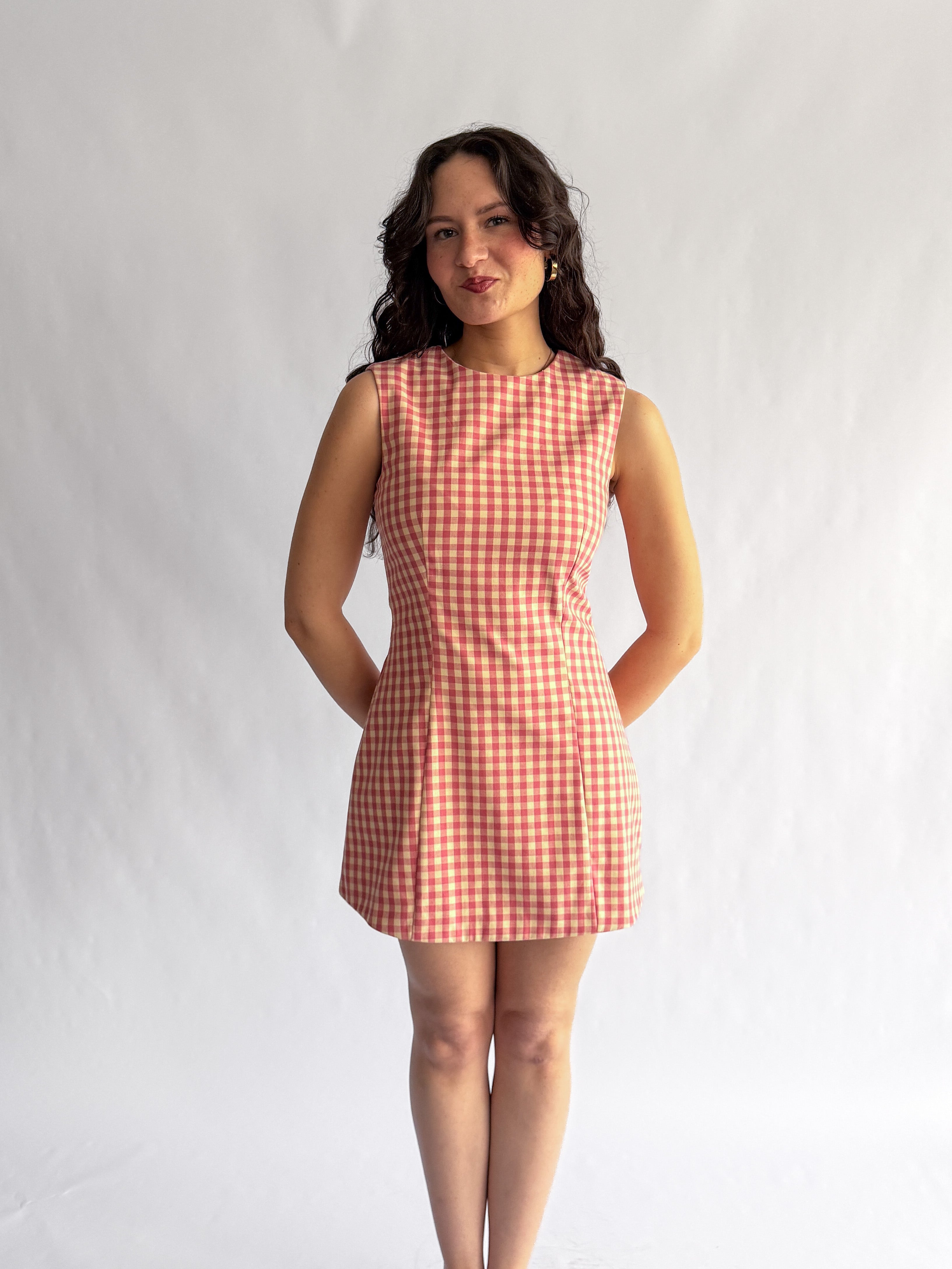 Sofie the Label Lilah Pink Gingham Tank Mini Dress