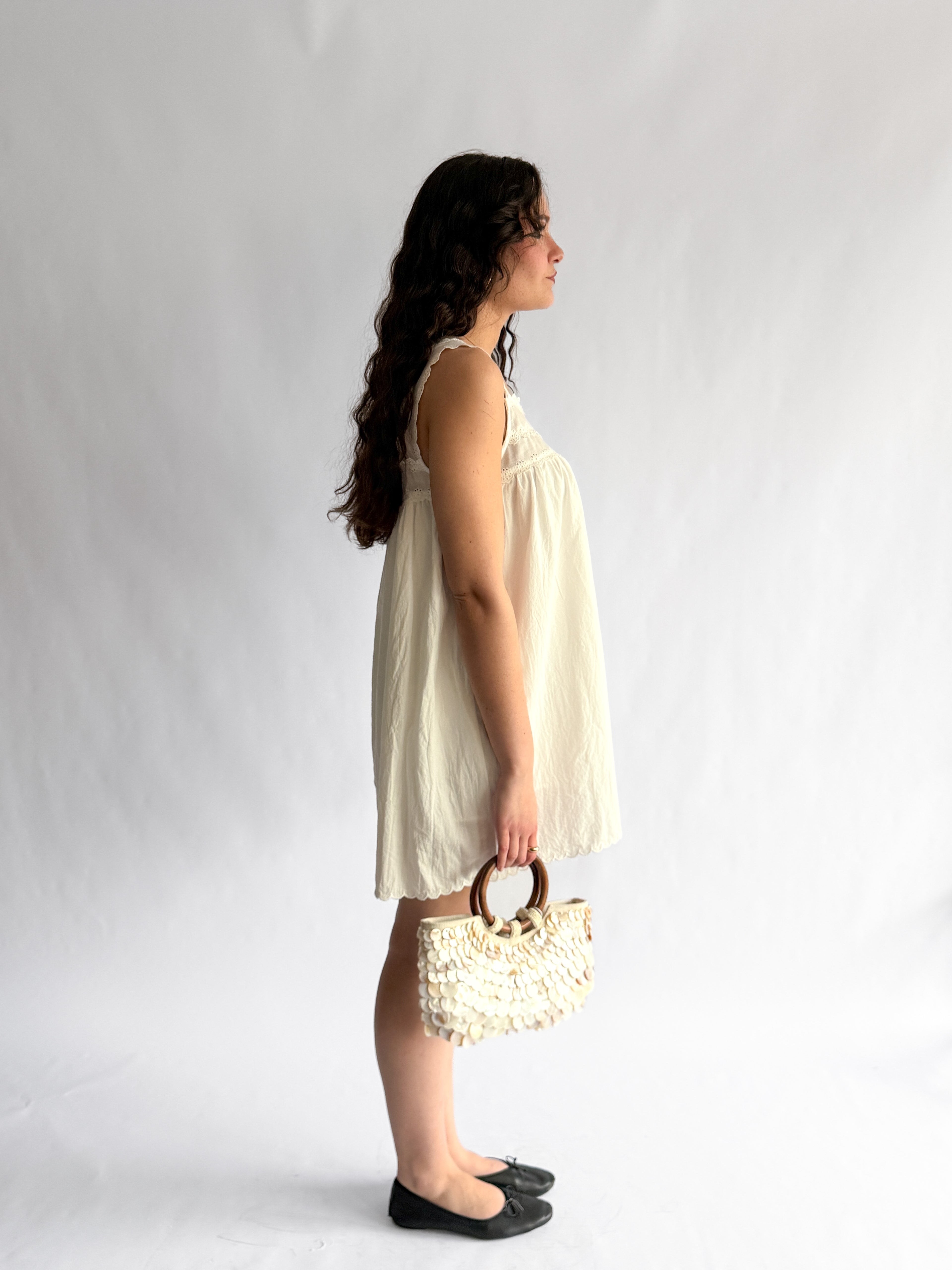 Things Between Lennon White Eyelet Tunic Mini Dress