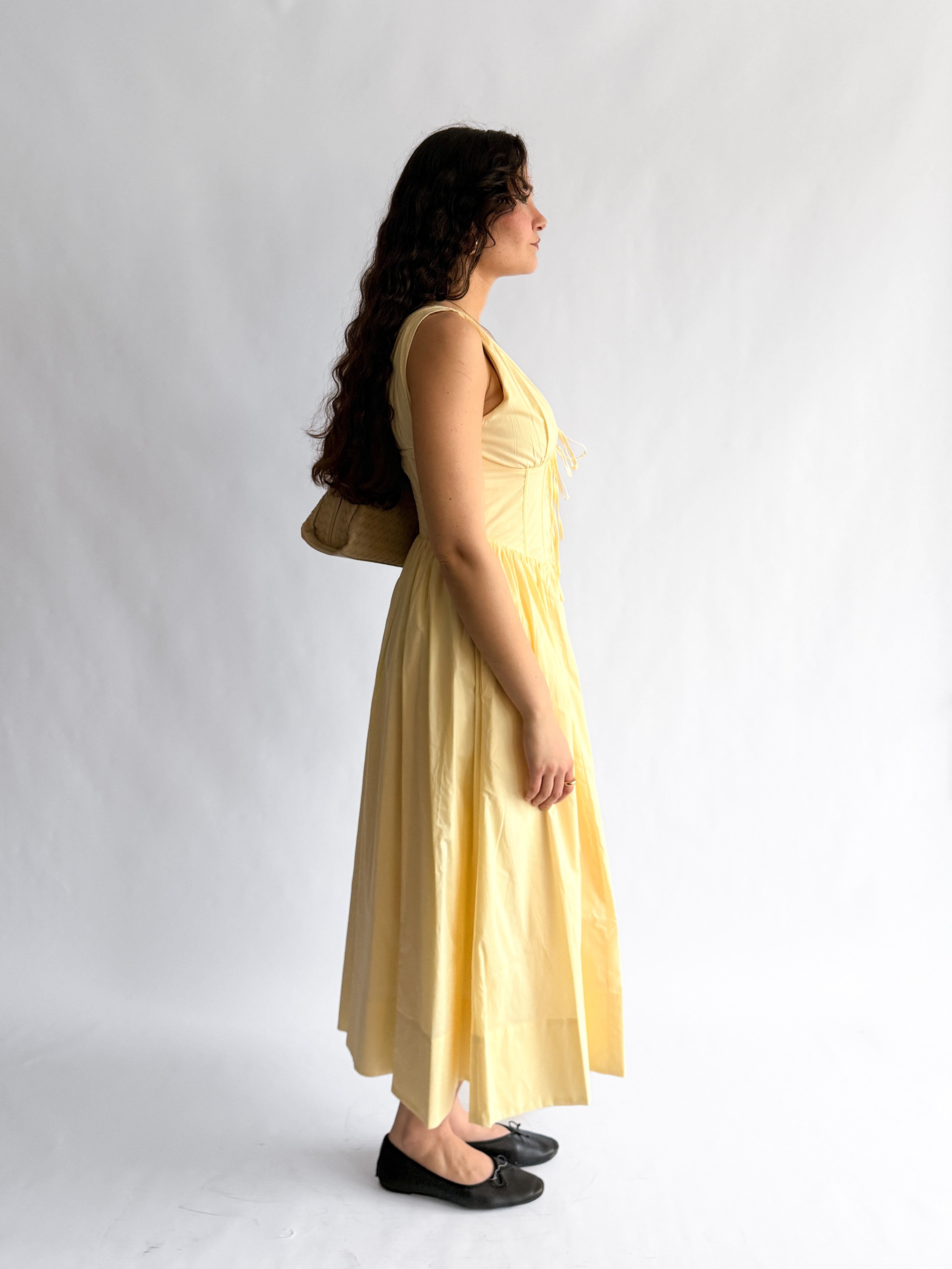 yellow tank dress Sofie the Label Lauren Butter Yellow Boned Tank Midi Dress – Momni Boutique