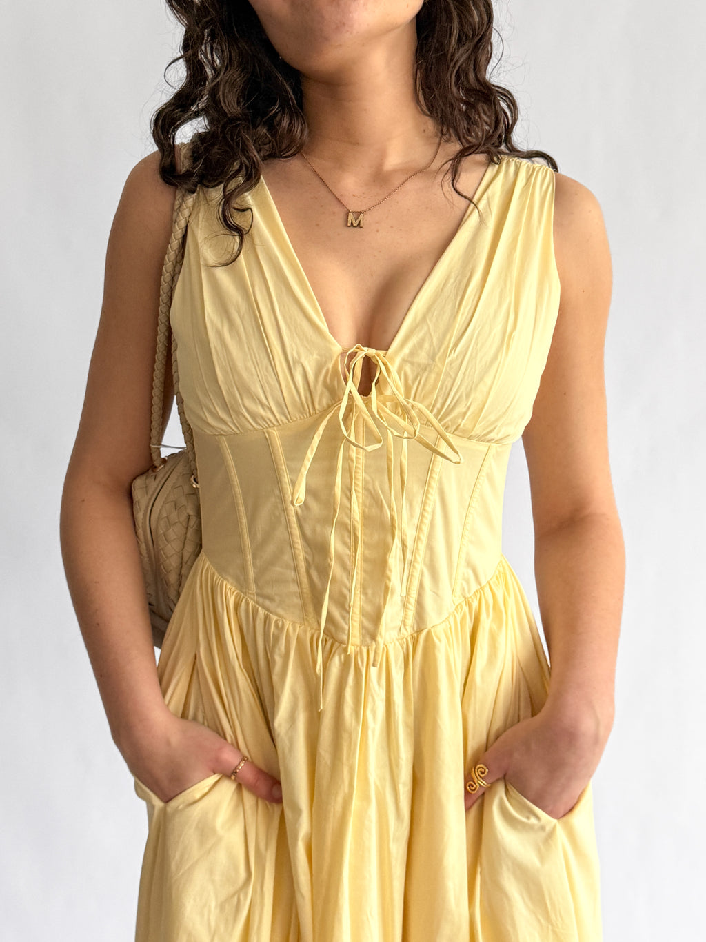 Sofie the Label Lauren Butter Yellow Boned Tank Midi Dress