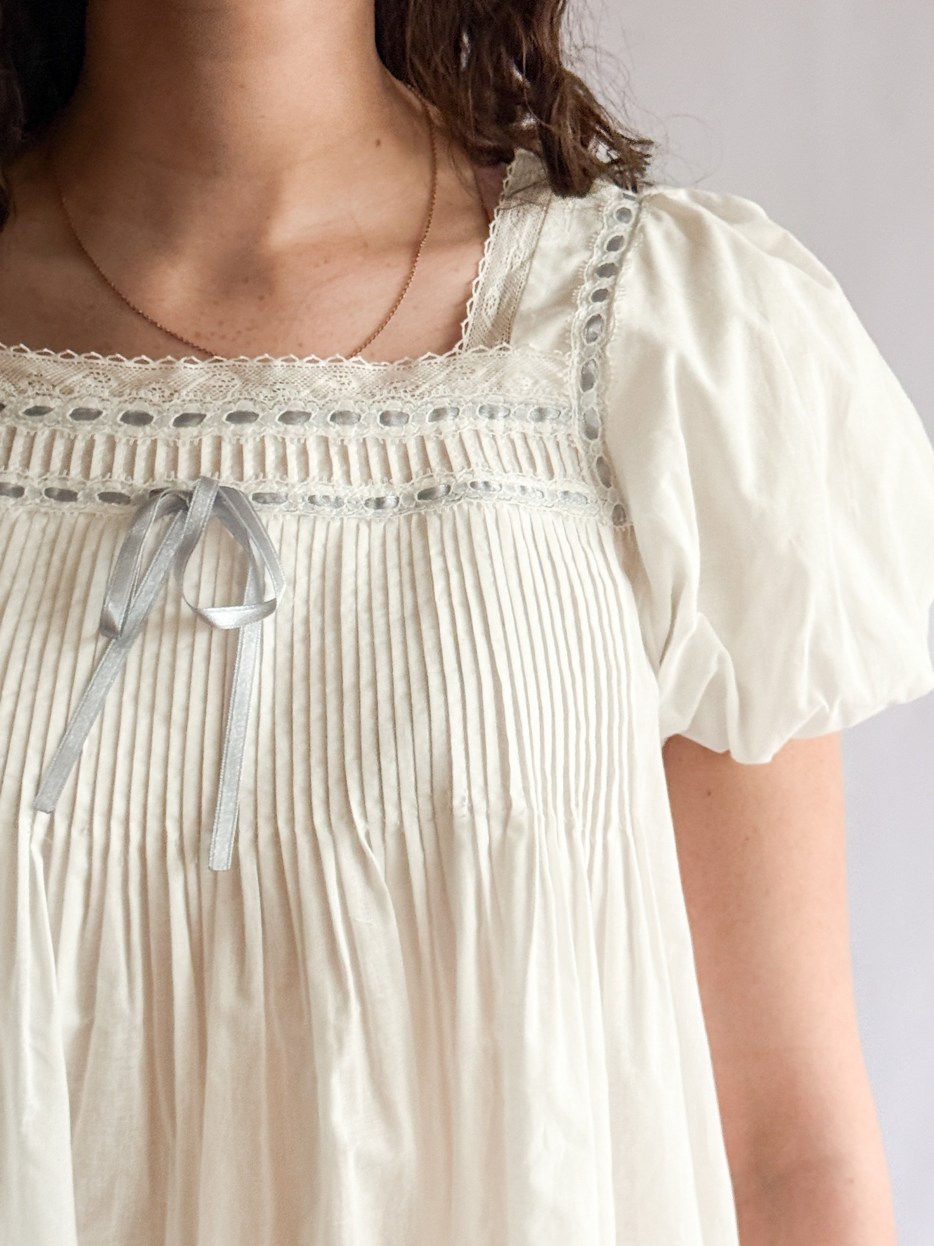 Sofie the Label Lana White Cotton Lace Babydoll Top