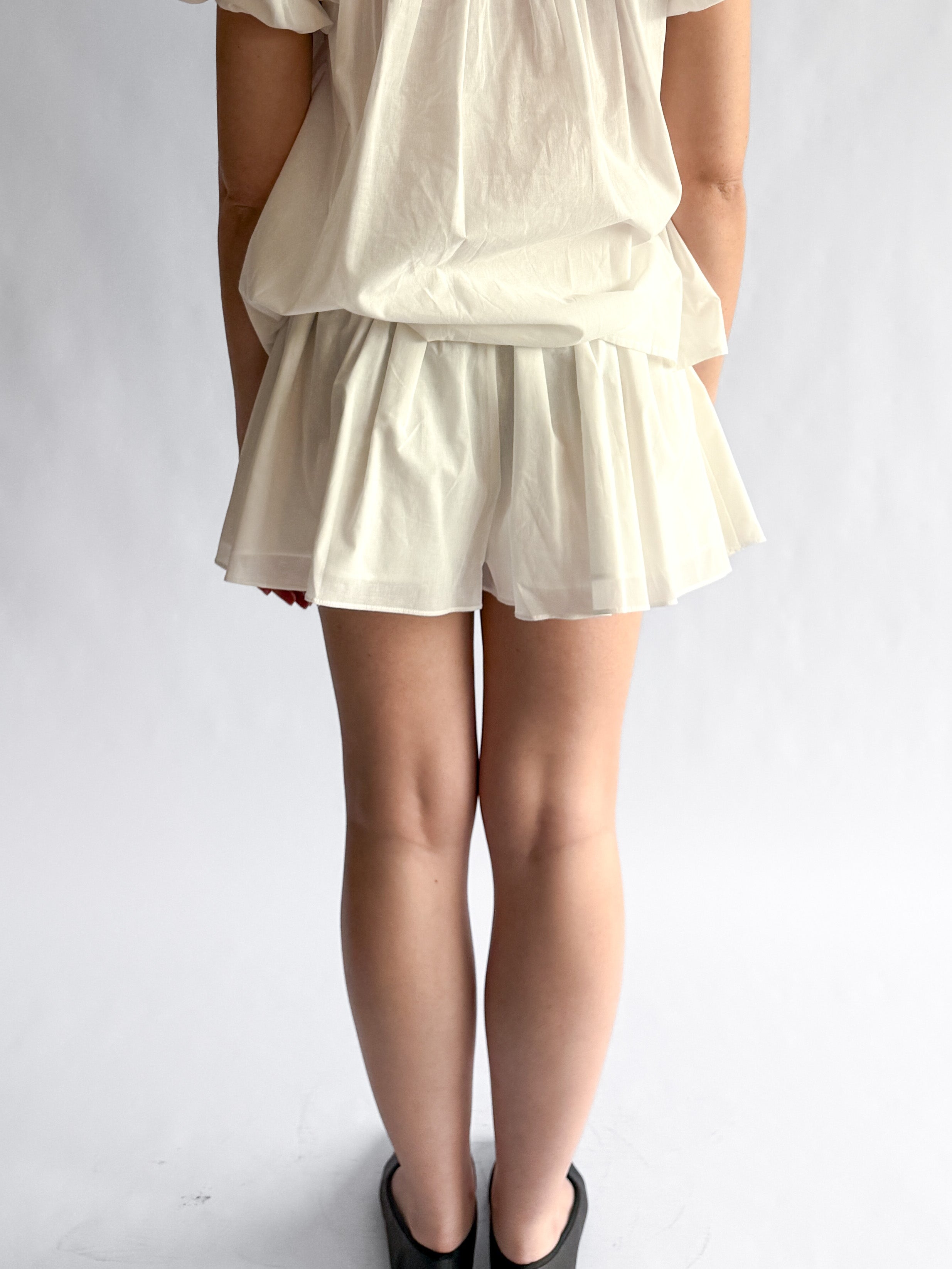 Sofie the Label Lana White Cotton Lace Shorts