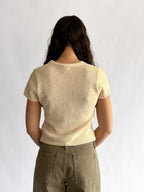Miou Muse Lucia Cream Cap Sleeve Knit Top