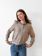 Colby Brown Stripe Colorblock Long Sleeve Cardigan Top