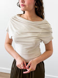 By Together Cassie Cream Off the Shoulder Knit Drape Top
