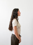 By Together Cassie Cream Off the Shoulder Knit Drape Top