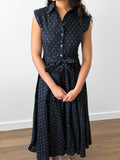 PINCH Chloe Black Floral Cotton Button Down Midi Dress