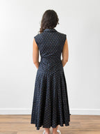 PINCH Chloe Black Floral Cotton Button Down Midi Dress