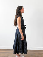 PINCH Chloe Black Floral Cotton Button Down Midi Dress