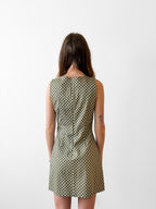Lucy Paris Halle Green Polka Dot Sleeveless Mini Dress