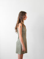 Lucy Paris Halle Green Polka Dot Sleeveless Mini Dress