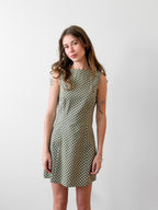 Lucy Paris Halle Green Polka Dot Sleeveless Mini Dress
