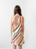 Lucy Paris Frida Retro Stripe Sleeveless Linen Mini Dress