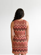 Dallas Wave Detail Sleeveless Knit Mini Dress