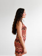Dallas Wave Detail Sleeveless Knit Mini Dress