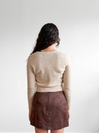 Lucy Paris Celeste Cream Wool Buttoned Cardigan Top