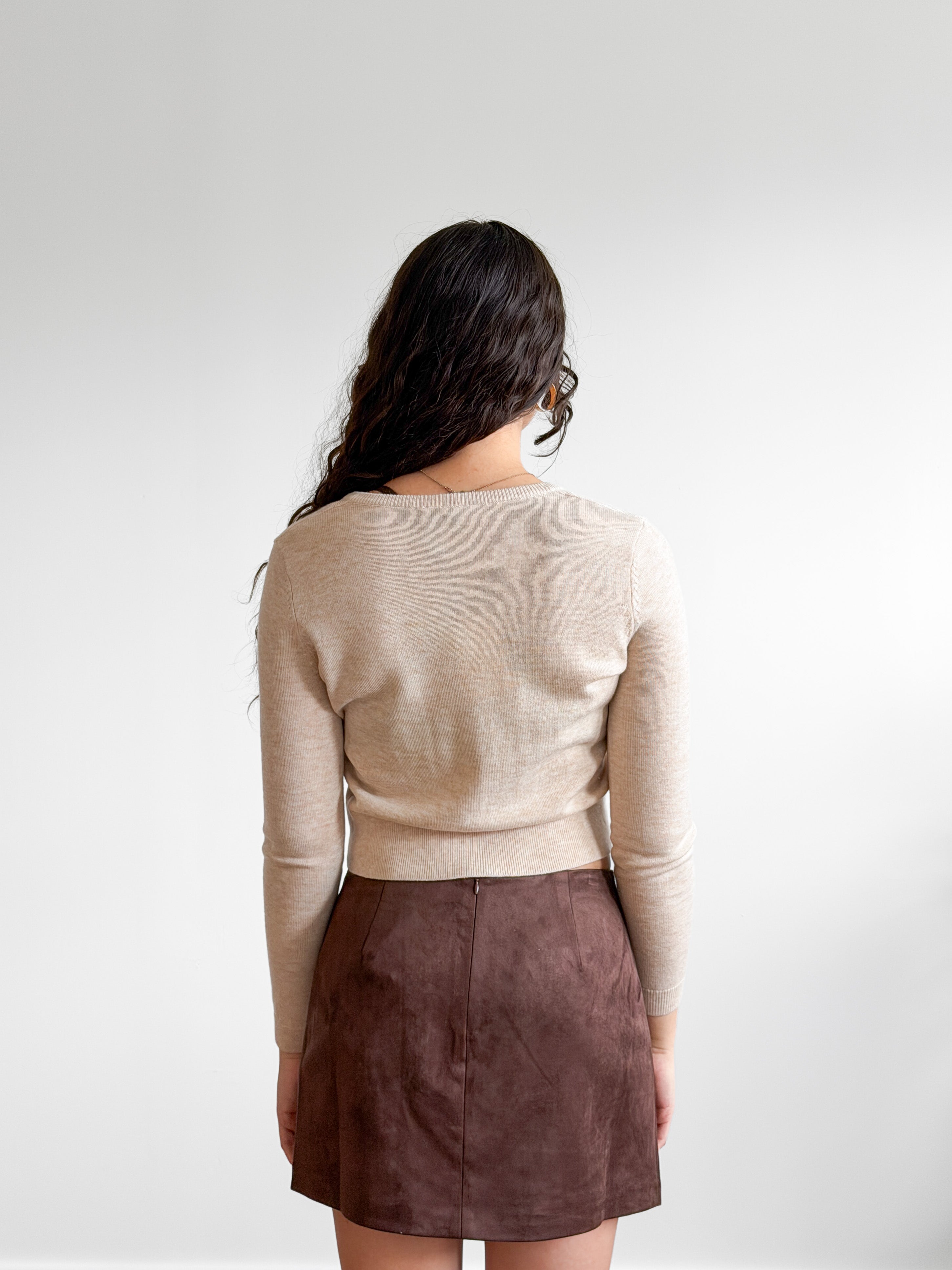 Lucy Paris Celeste Cream Wool Buttoned Cardigan Top