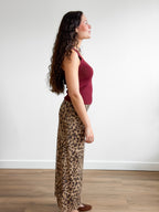 Esther Sheer Mesh Leopard Print Midi Skirt