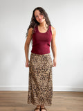Esther Sheer Mesh Leopard Print Midi Skirt