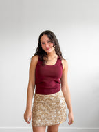 Lucy Paris Uma Cream Sequined Mini Skirt