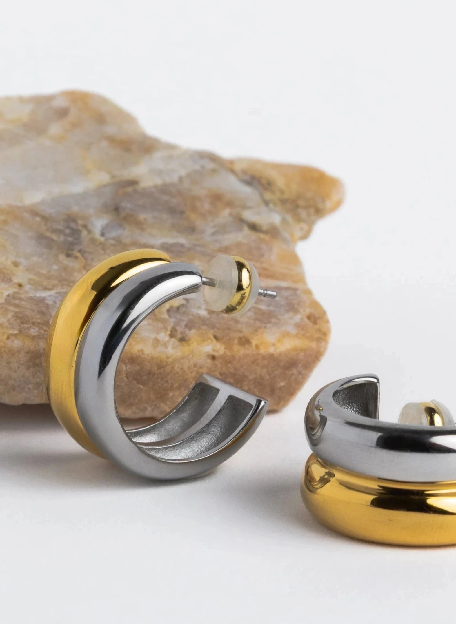 Brenda Grands Waterproof Twin-Tone Hoops