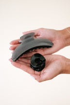 Striped Pattern Acrylic Hair Claw Set