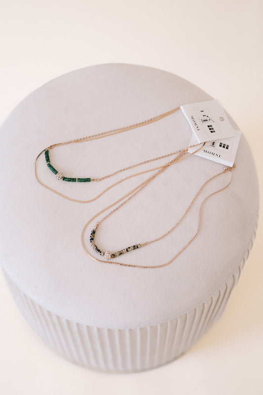 Marbled Statement Layered Necklace (Two Colors)