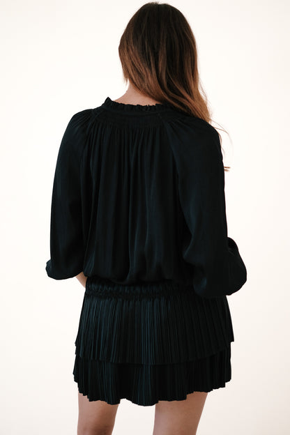 Current Air Aurelie Pleated Mini Dress (Black)