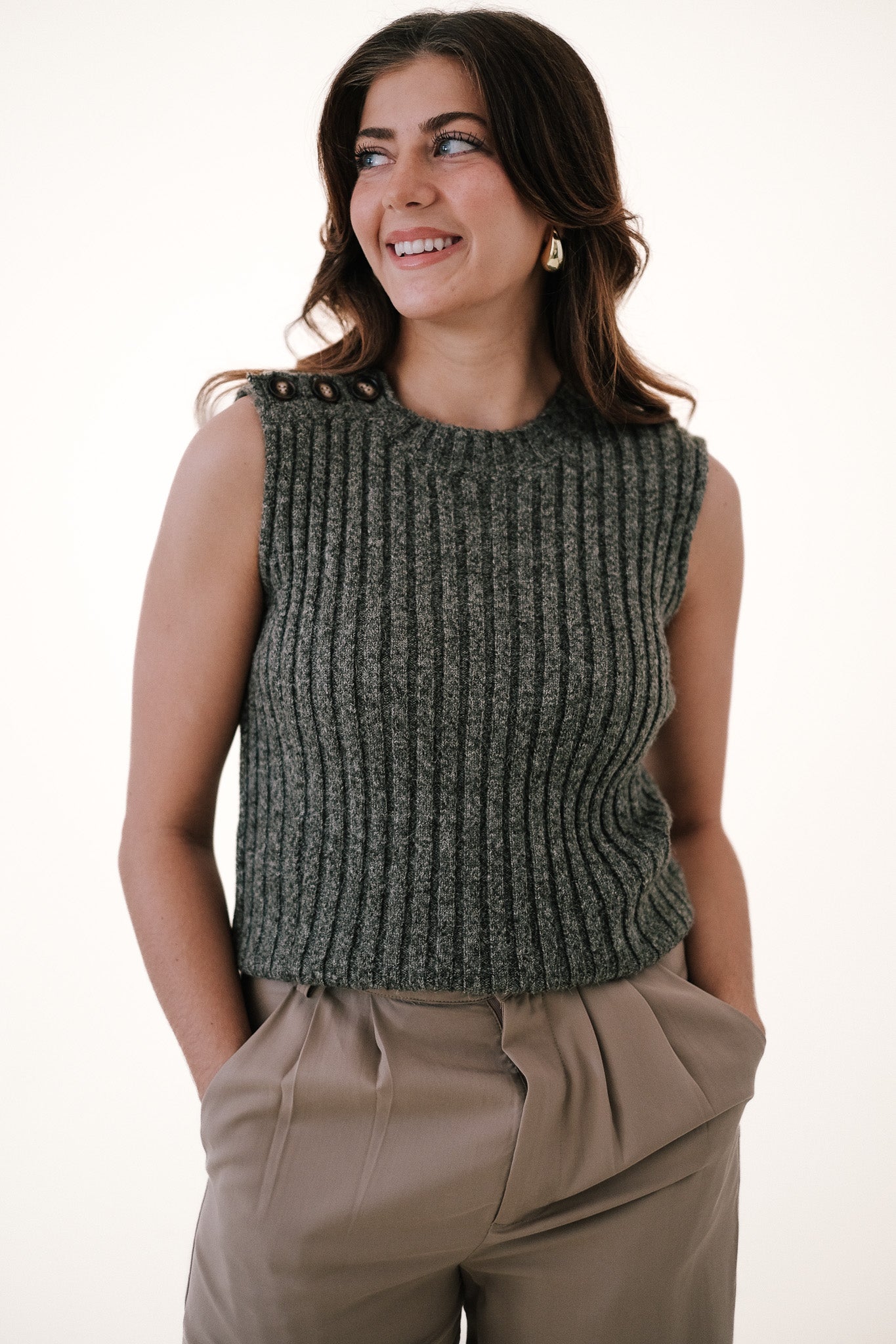 Greylin Yale Melange Sweater Knit Top