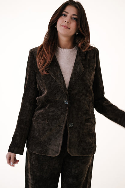 Current Air Paulina Brown Corduroy Blazer