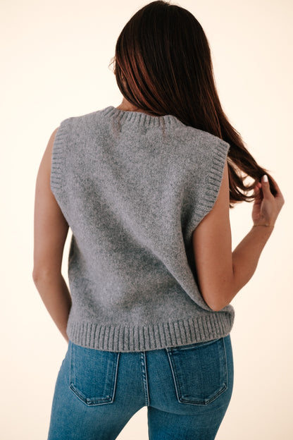 PINCH Paloma Knit Sweater Vest Top (Grey)