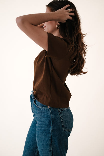 Karter Boxy Basic T-Shirt (Brown)